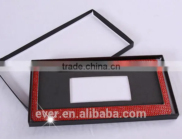 Light and Sparkling Red Diamond Car License Number Plate photo-3