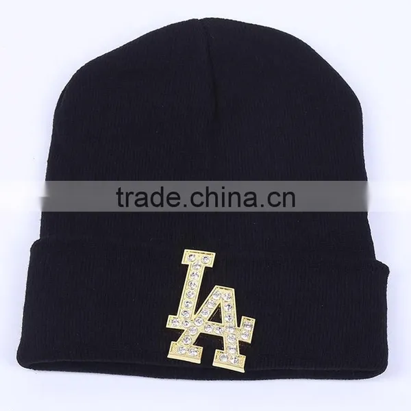 Fashion Hot Drilling CC Winter Beanies With Rhinestone photo-3