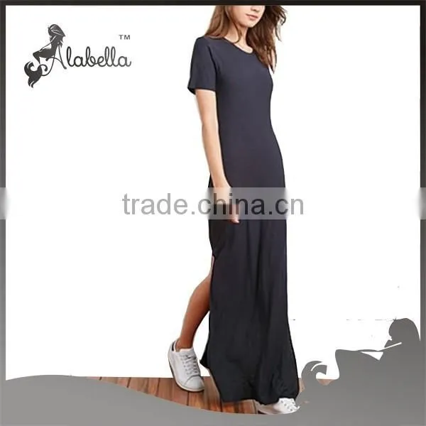 Latest Casual Dress Designs t Shirts Dress With Fitness Fabric photo-3
