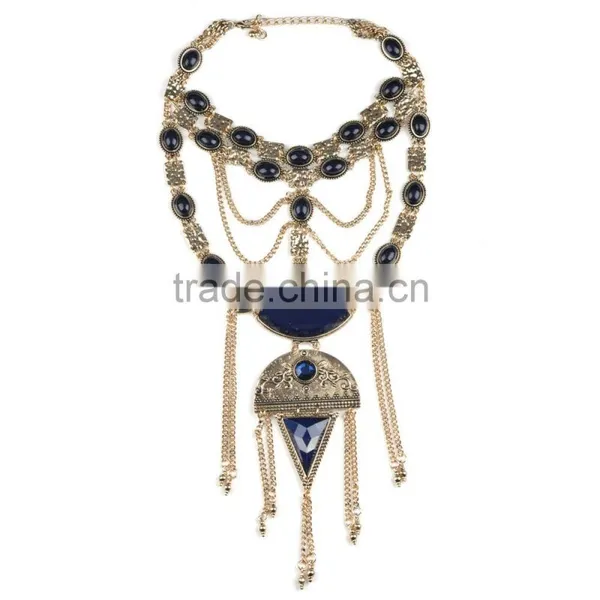 Hot Style Multilayer Vintage Heavy Metal Plated Choker Necklace photo-4