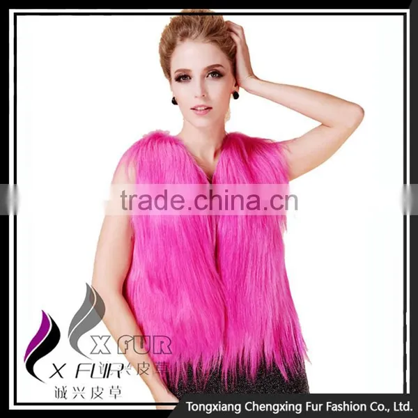 CX-G-B-199B Long Hair 2016 New Genuine Goat Fur Vest photo-4