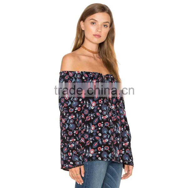 Ladies Elegant Silk New Blouse Models in Off Shoulder Style photo-2