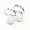 Pearl White Bead Silver Earring Set