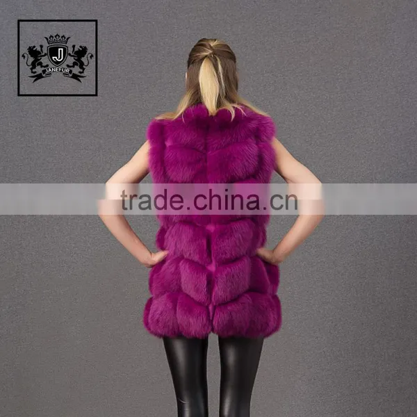 Hot Selling of Winter Warm Real Fox Fur Purple Women Vest