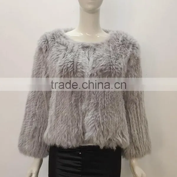 YR060 Queen Style Knitted Top Quality Rabbit Fur Poncho Bridal fur Bolero Jacket