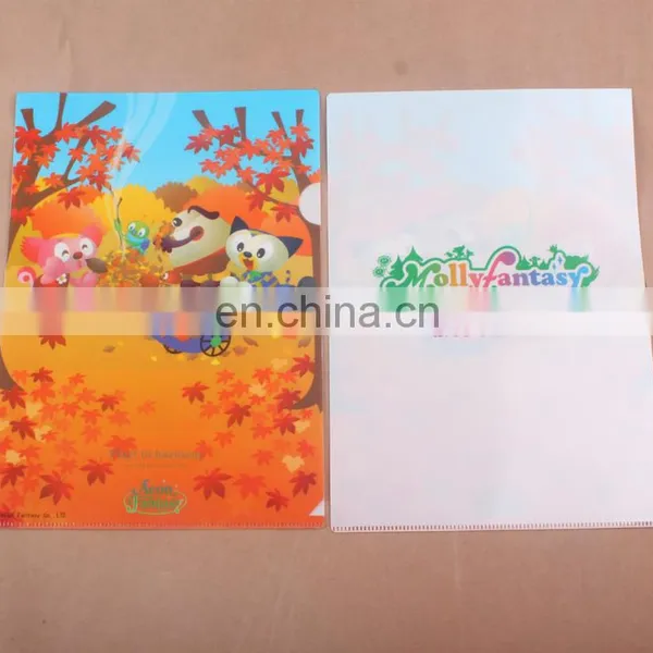 Creative Design Plastic A4 L Shape 3D Lenticular File Folder for Student photo-2