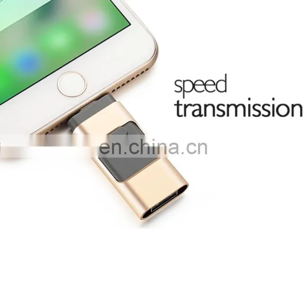 2019 New Product 3 in 1 64G Mobile Phone Custom Otg USB Flash Drive for Iphone 5 6 6s 7 7plus IOS / Android photo-5