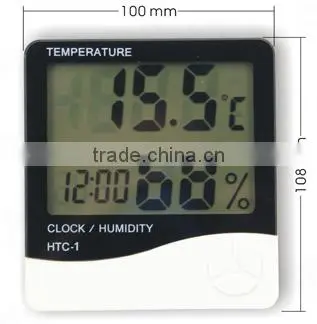Digital LCD Thermometer Hygrometer Temp Humidity CLOCK ,temperature Humidity Clock, Wall Clock Thermometer Hygrometer photo-2