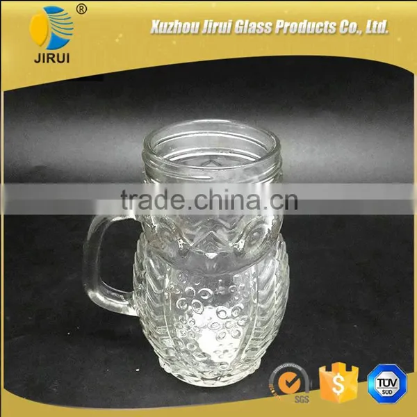 400ml Hot Sale Owl Shape Clear Glass Mason Jar photo-5