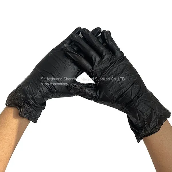 Disposable Blue Nitrile Vinyl Synthetic Gloves Blend Gloves