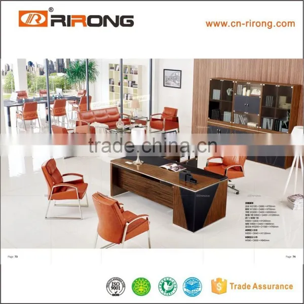 Modern Metal Armrest Design Italy Leather Office Sofa photo-2