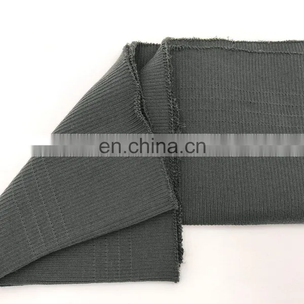 High Stretch Custom Colors Circular 1x1 Polyester Knit Fabric Knitting Rib Cuff photo-4