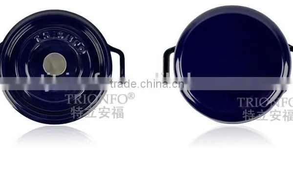 Trionfo Tianjin Blue Pot Pre-seasoned Cast Iron Cookware Enameled Pot photo-2