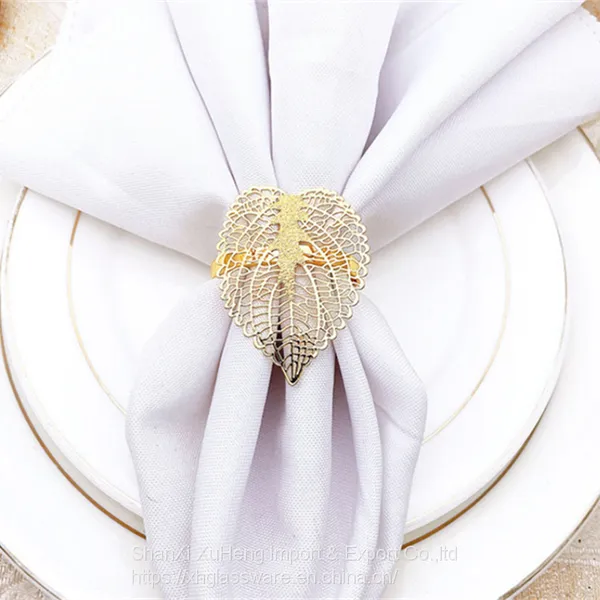 Gold Napkin Rings Vintage Wedding Party Favor Holder for Dinning Table photo-4