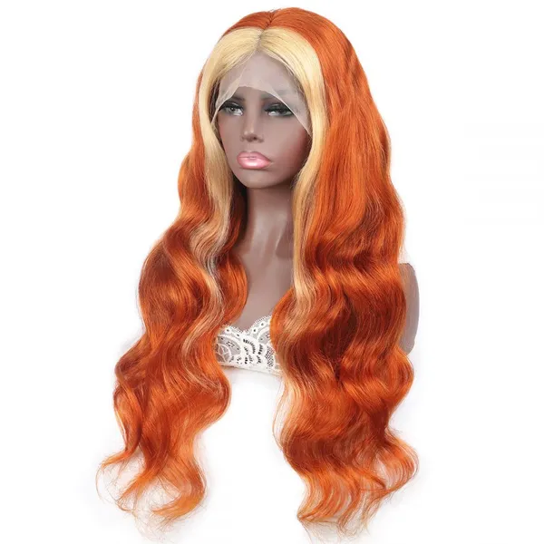 Ginger Blonde Lace Front Wig Body Wave Hd Lace Frontal Wig 613 Colored Human Hair Wigs 13X4 Ginger Lace Front Wig photo-3