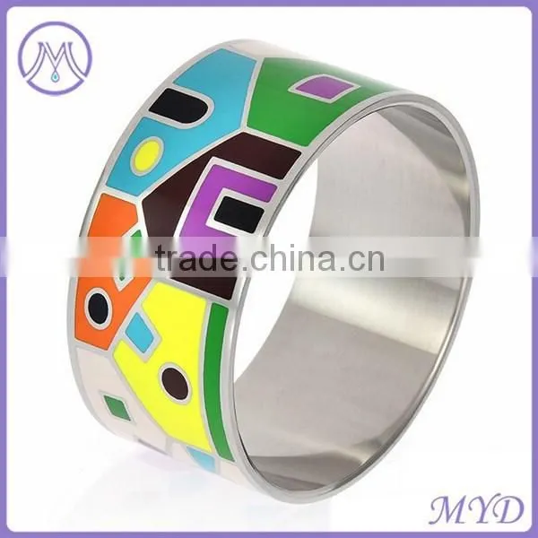 European Fashion Stainless Steel Enamel Cloisonne Bangle photo-2