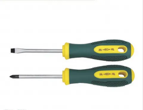 Massage‑Type Dual‑Color Cushion‑Grip Screwdriver, Cr‑V Steel Magnetic Slotted & Phillips Screwdriver