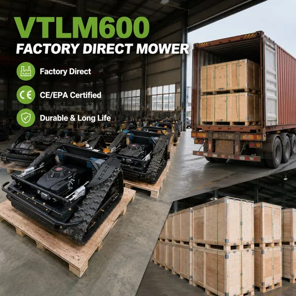 Farm Grass Cutting and Vegetation Clearing VTLM600 Gasoline Remote Brush Mower Crawler Lawn Mower Remote Control Cutter photo-4