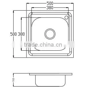 5050# Stainless Steel Kitchen Sink Russian Design photo-2
