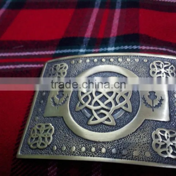 Scottish Celtic Design Kilt Belt Buckle In Antique Finished Made Of Brass Material photo-2