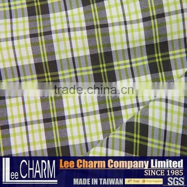 Cotton Feel White Tartan Plaid Stripe Cotton Fabric photo-2