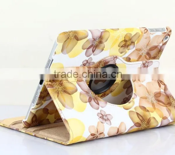 Fashion Peach Flower Series For IPad Mini 4 Flip Leather Case 360 Degree Rotation Case TB-0004 photo-3