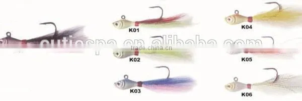 High Quality CFF002 Bucktail Jig Head Lead Head Fishing Skirt With Hook FOR FISHING IN STOCK photo-2