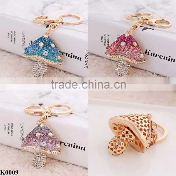 Letest Design Mushroom Logo Alloy Crystal Keychain K0009 photo-2