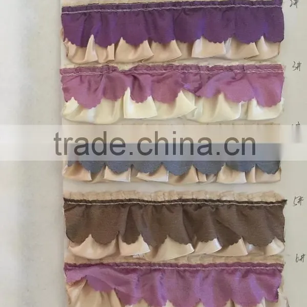 Folded Pleated Satin Trimming for Home Decorative