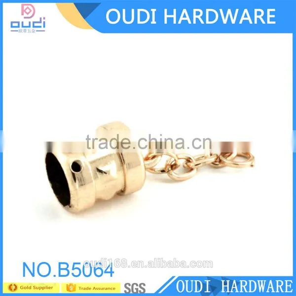 New Product High Quality Bag Hardware End Cap With Chain Metal KeyChian Decoration photo-4