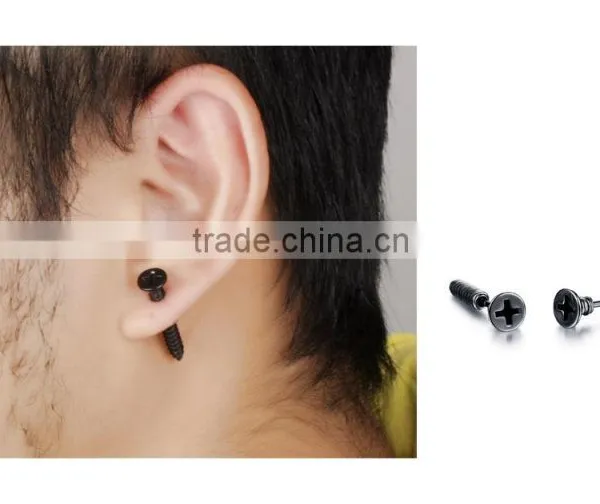 Jewellery Shop Design Thick Black Plating Earring Setting Without Stone for Men photo-5