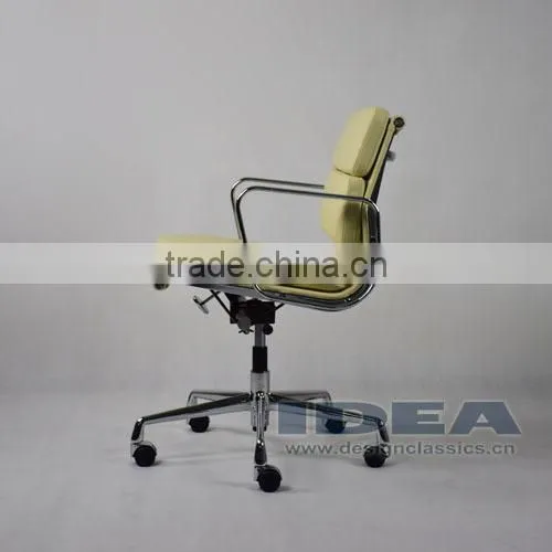 Replica Charles and Ray Low Back Soft Pad Desk Chair EA217 - Cream White Color Genuine Leather photo-3