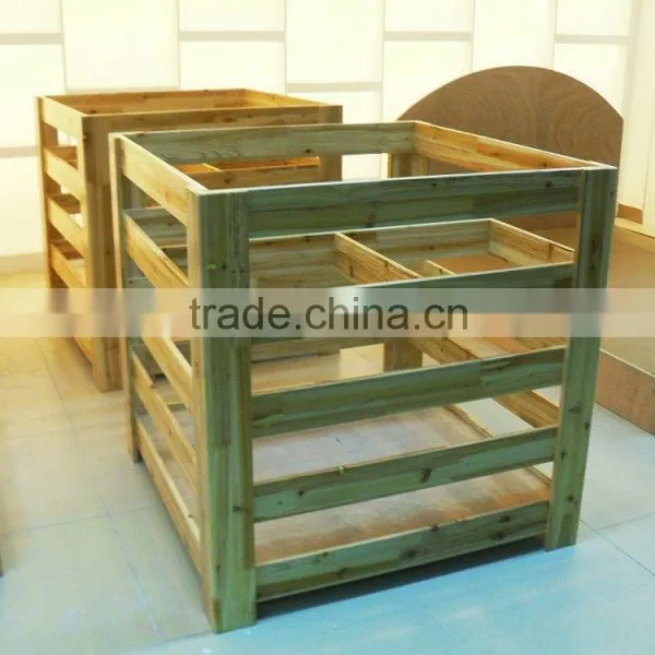 AL-SM070 Hot Sale Wooden Vegetables and Fruit Display Shelf Wooden Stand Quality Choice photo-4