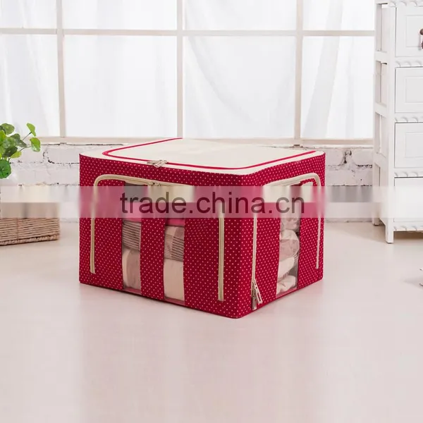 Flower Durable Oxford Fabric Foldable Steel Shelf Lidded Storage Box photo-4