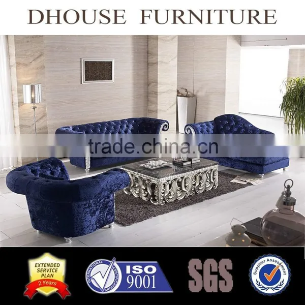 Neoclassical Foil Furniture Fabric Chesterfield Design Sofa AL191