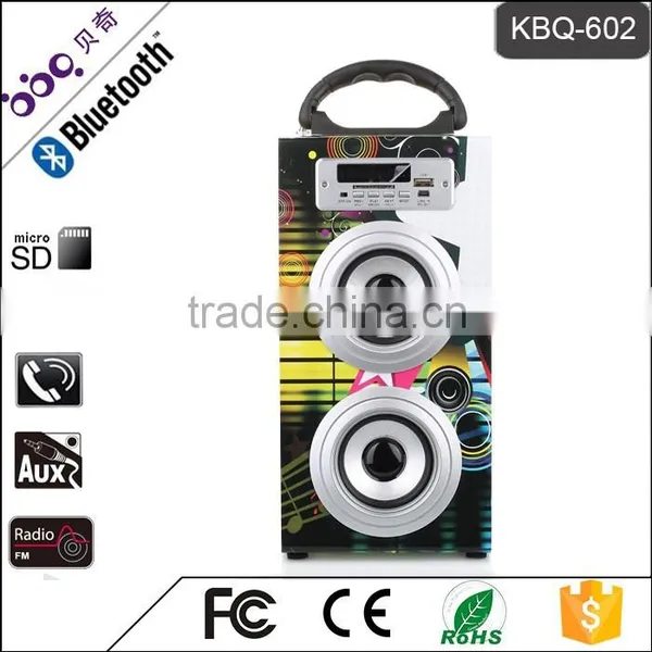 BBQ KBQ-602 10W 1200mAh Factory Direct Sale Colorful Wireless Stereo Bluetooth Speaker 2016
