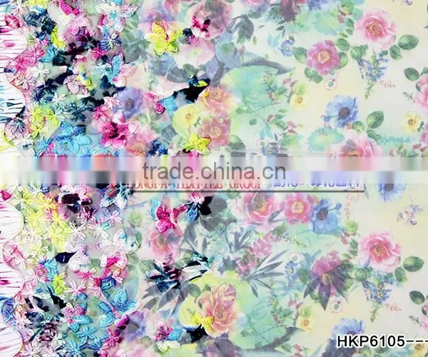 Hot Selling Fashion Multi-colored Dyed Embroidery Fabric/lace Fabric/mesh Fabric /colorful Fabric for Women's Dress photo-3
