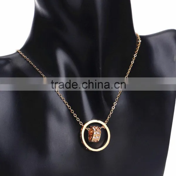 Fashion Jewelry 2015 18k Gold Plated Made With Austrian Crystal Alloy Rhinestone Heart Pendent Chain Necklace photo-4