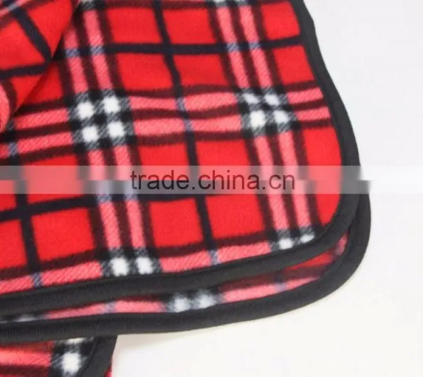 Compact Plaid Fleece Throw Blanket With Drawstring Pouch photo-3
