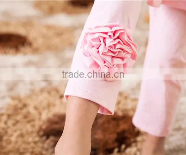 2016 Wholesale Children Clothes Light Pink Baby Leggings With Skirt Kids Leggings With Flower photo-5