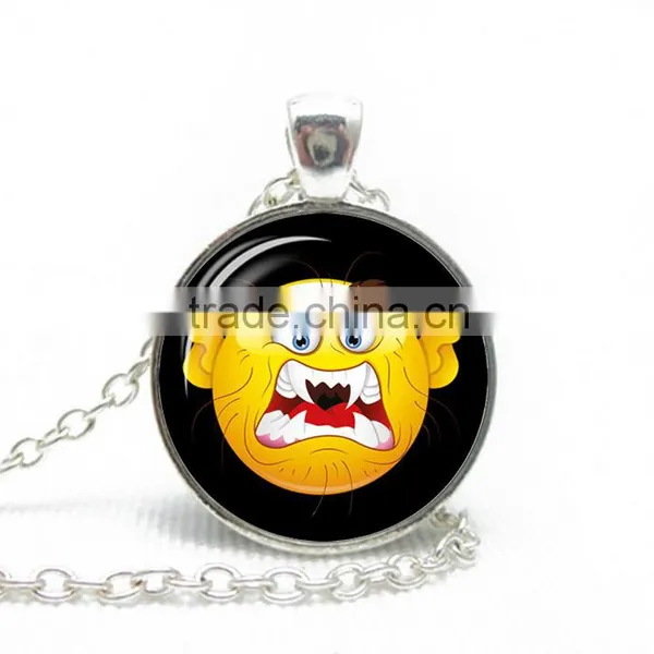 2016 New Emoji Silver Chain Pendant Emoji Sunglasses Necklace For Sale photo-6