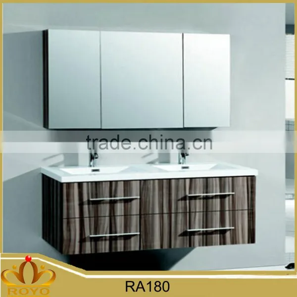 Antique Mdf Waterproof Hung Double Basin Bathroom Vanity Cabinet RA180 Supplier's Choice
