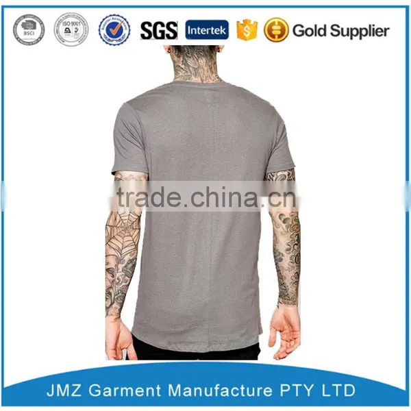 High Quality Customized t Shirt With Asymmetric Front in Grey photo-2