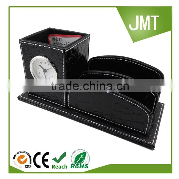 High-end Multi-functional Creative Leather Pen Container Business Card Holder photo-6