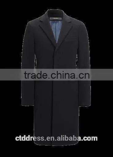 2014 New Style 100% Cashmere Classic Black Custom Winter Coats photo-3