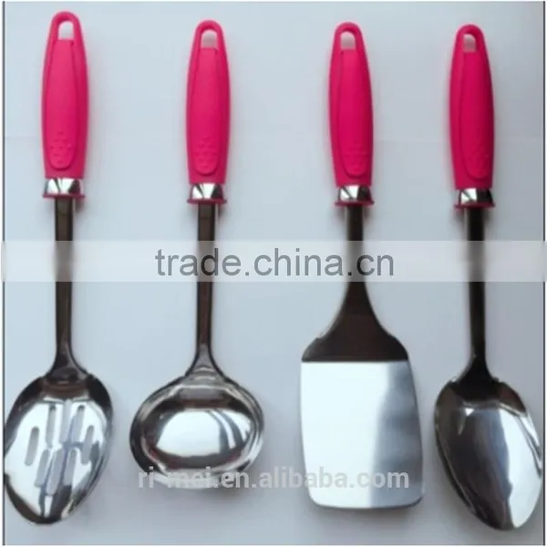 Solid Turner/Spatula/silicone Utensils Silicone Covered With Stainless Steel Handle