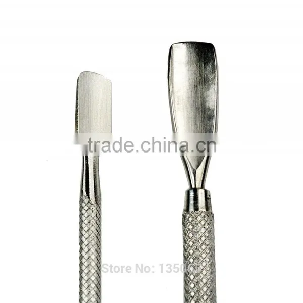 New 2Pcs Nail Art Stainless Steel Pusher Remover Tool Trimmer Set Accessories photo-6