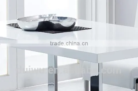 Modern Metal Dining Room Rectangular Tables Strong 201 Stainless Steel Base photo-2