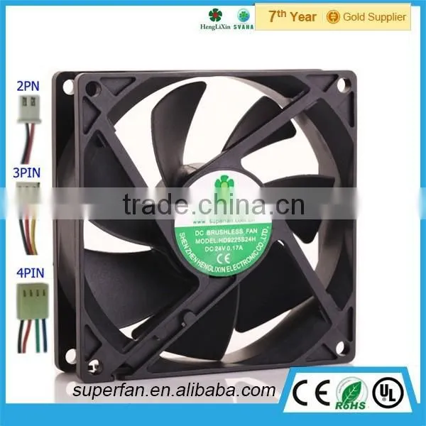 92*92*25mm dc 24v Brushless Fan With Sleeve Bearing Hight Temperature Axial Fan