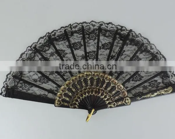 Hot Sale Shell Shape Lace Fan Plastic Party Hand Fan photo-4